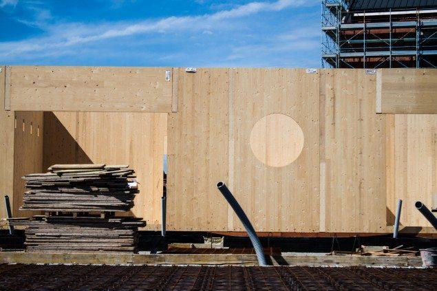 Xlam panels for structure A and structure B’s foundations Xlam panels for structure A and structure B’s foundations