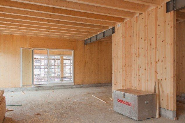 Reinforced steel beams on ground floor