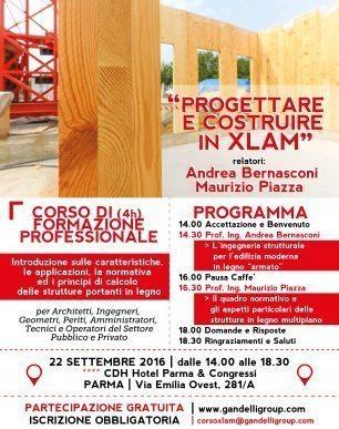 Corso Progettare e Costruire in Xlam Parma